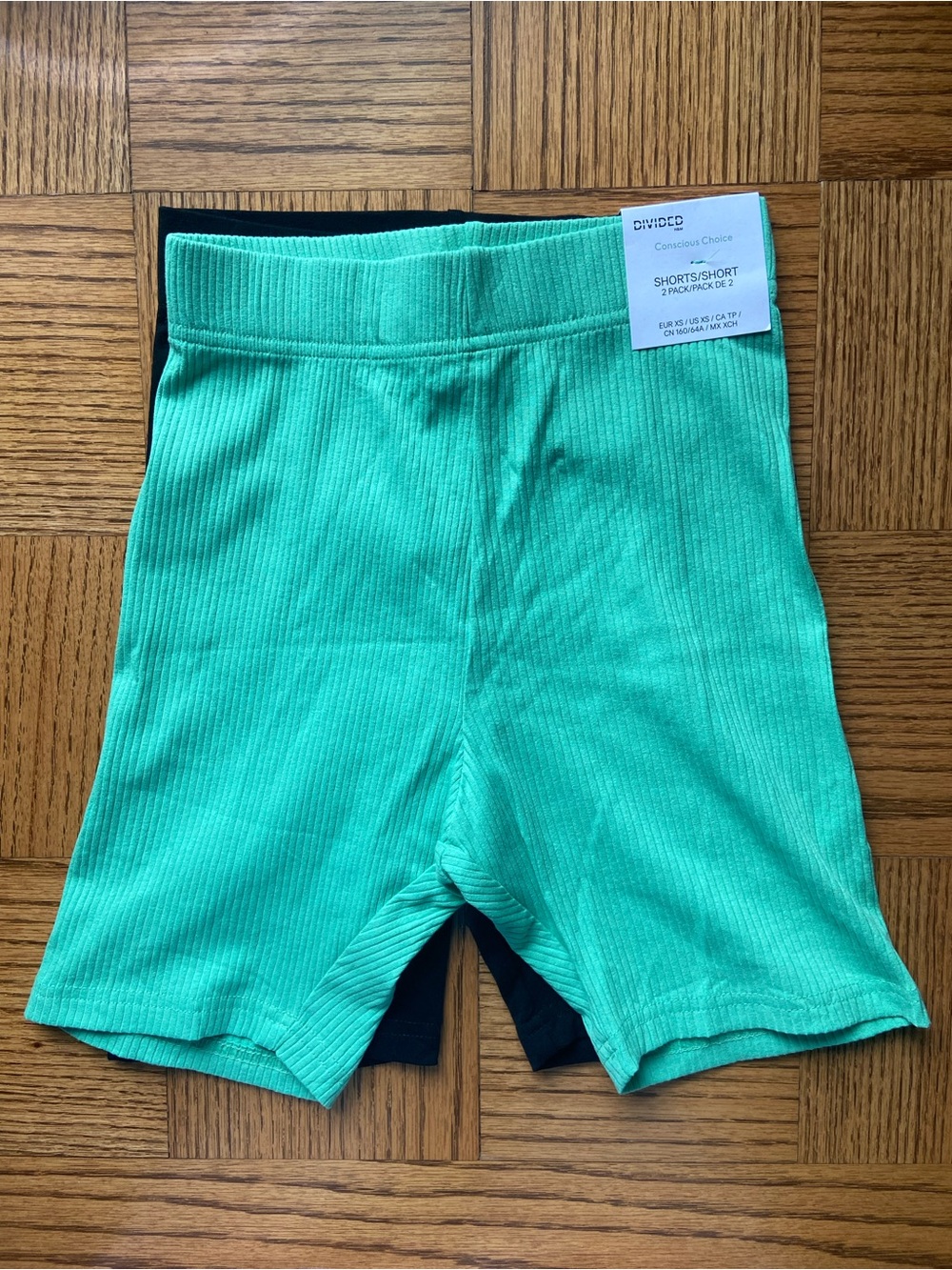 New 2-pack H&M Divided Ribbed Bike Shorts